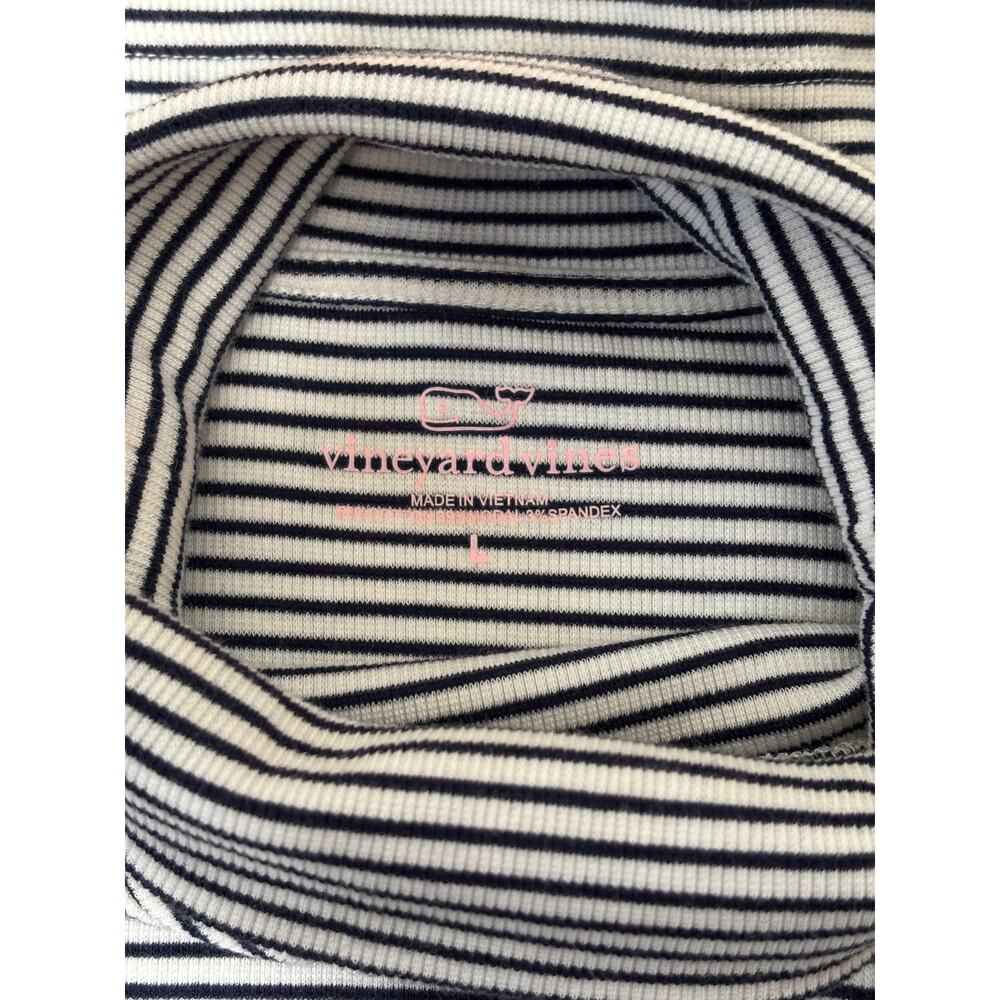 Vineyard Vines Striped Black White Turtleneck L - Picture 7 of 7